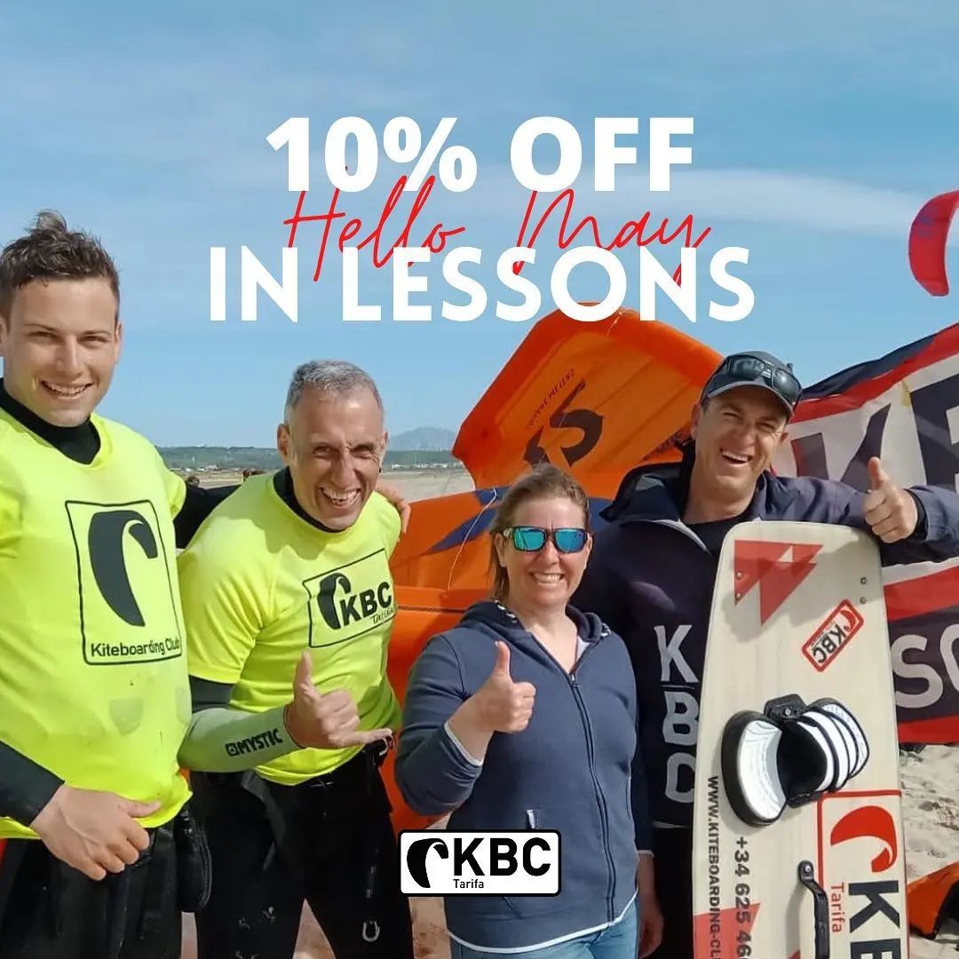 ⚠️10%OFF in packs 8-10 hours during May and June⚠️
#tarifa #kiteboarding #kitesurfing #surflifestyle #holidays #spain🇪🇸 #friends #lifestyle #beach #summervibes☀️ #southofspain🇪🇸 #palmtrees🌴 
@kiteboardingclubtarifa